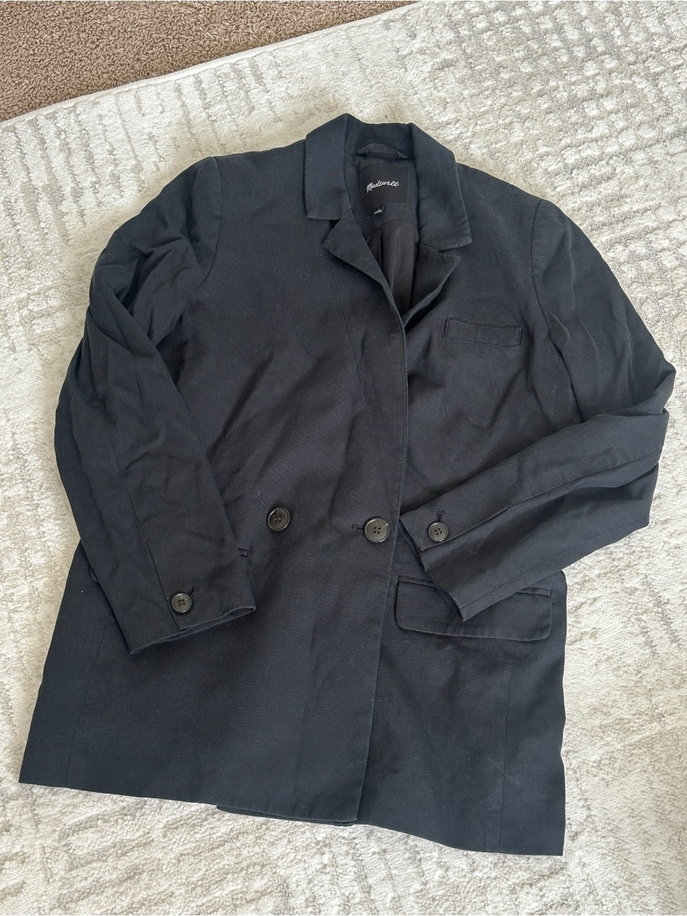 Madewell double breasted black blazer size S.